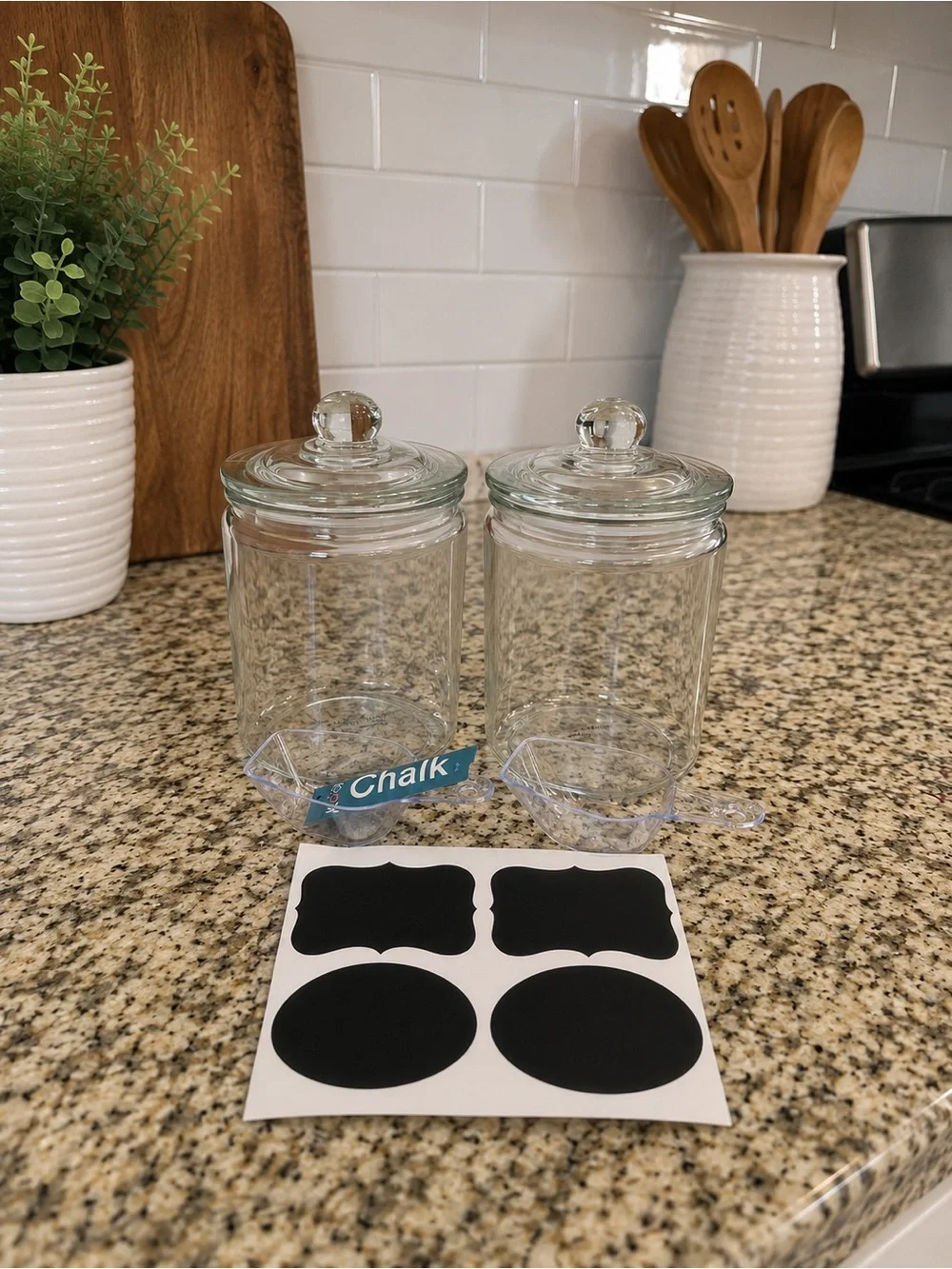 Kitchen Jars Set of 2 - Clear